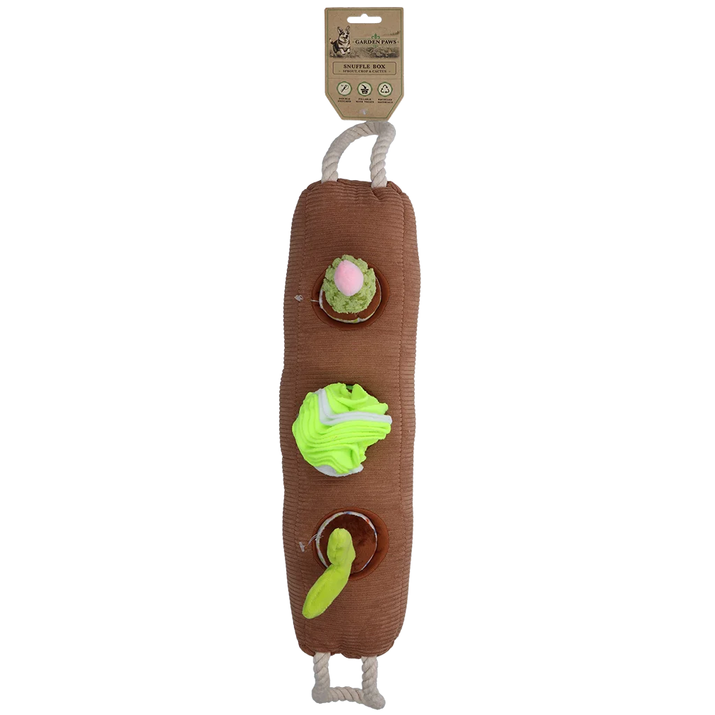 Schnüffelbox für Hunde mit herausnehmbaren Pflanzenspielzeugen – Garden Paws Snuffle Box Sprout, Crop & Cactus – Bild 6