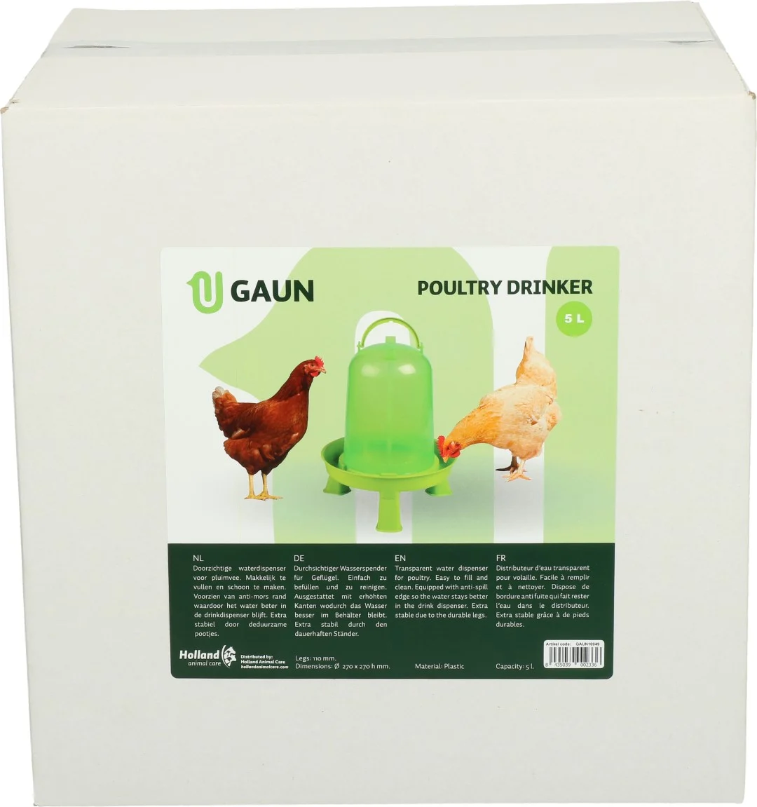 Geflügeltränke auf Füßen, Limettengrün, 5 l – Gaun – Bild 4