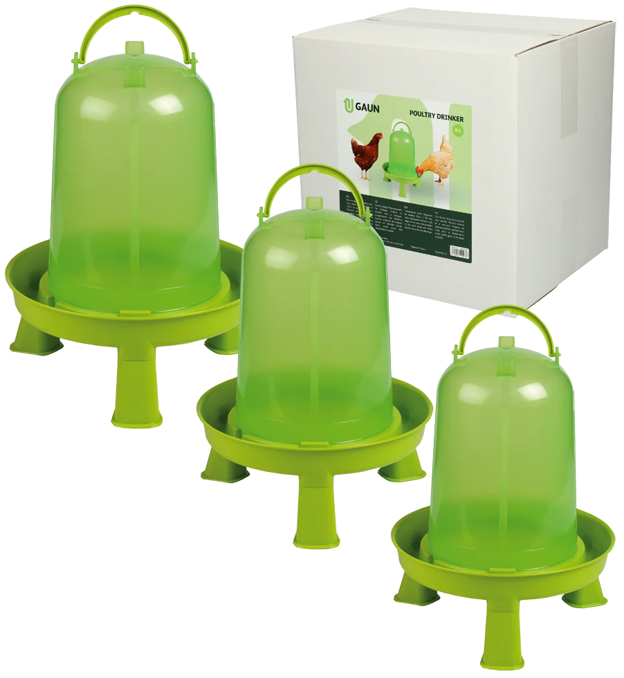 GAUN10949_GAUN10948_GAUN10947GROEP.png Geflü drinkautomat für Geflügel auf Füßen, limettengrün, 1,5 l – Gaun – Bild 1