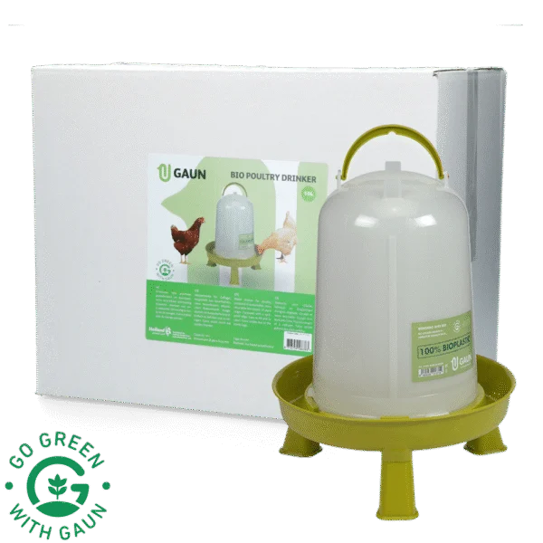Trinkturm für Hühner auf Füßen aus recyceltem Kunststoff, limettengrün, 10 l – Gaun Bio