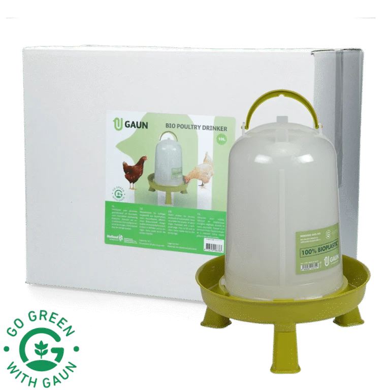 Trinkturm für Hühner auf Füßen aus recyceltem Kunststoff, limettengrün, 10 l – Gaun Bio