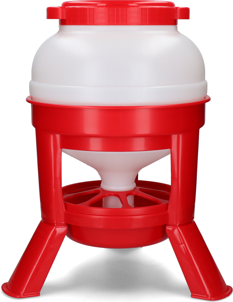 Voertoren voor Pluimvee op Pootjes, Rood, 20 l – Gaun Hopper Futterturm für Geflügel auf Beinen, Rot, 20 l – Gaun Hopper