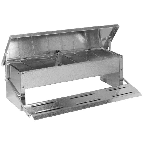 Tretfutterautomat für Hühner mit Deckel, 56 x 36 x 18,5 cm – Gaun