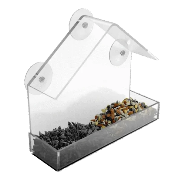 Futterhaus aus Kunststoff mit 3 Saugnäpfen, 150 x 63 x 150 mm – Gaun