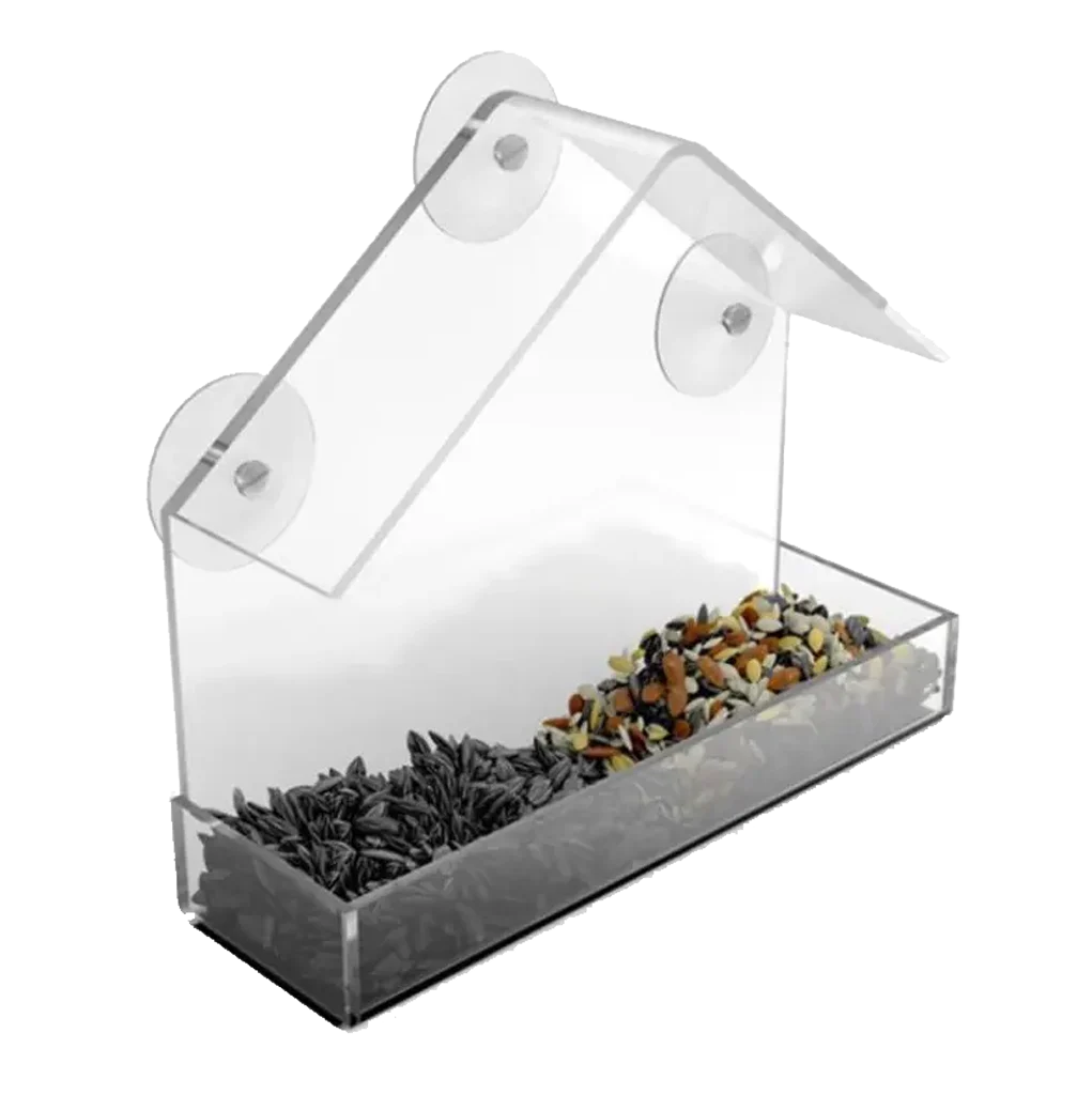 Futterhaus aus Kunststoff mit 3 Saugnäpfen, 150 x 63 x 150 mm – Gaun – Bild 1
