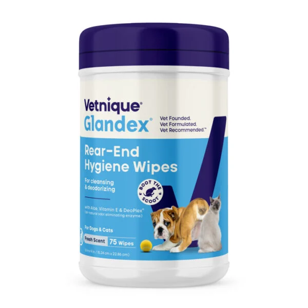 Reinigungstücher für den Analbereich von Hunden und Katzen, 75 Stück – Glandex Wipes