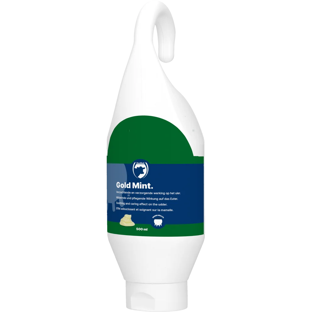 GOLD1000.png Eutergel mit Pfefferminzöl für Milchkühe, 500 ml – Excellent Gold Mint – Bild 1