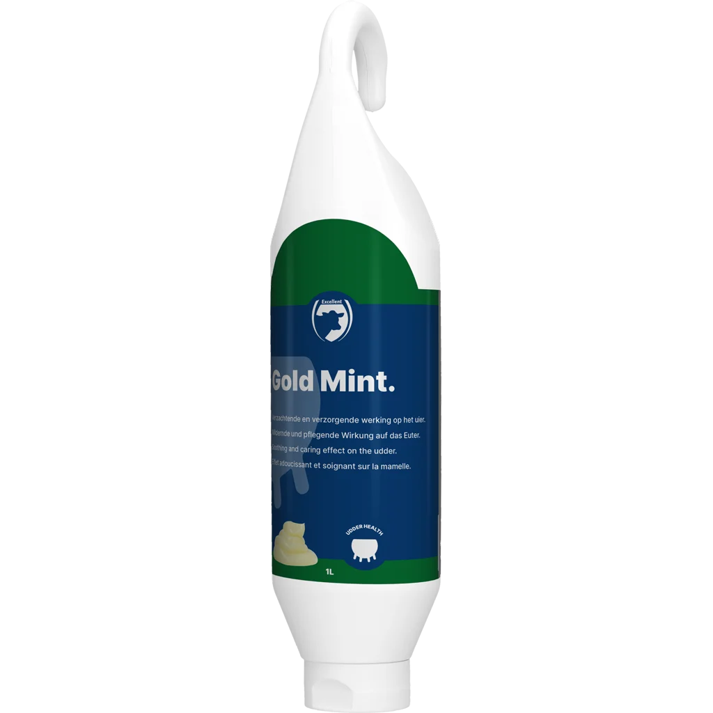 GOLD1001.png Eutergel mit Pfefferminzöl für Milchkühe, 1 l – Excellent Gold Mint – Bild 1