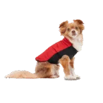 Hundemantel mit Plüschfutter und wasserabweisendem Obermaterial, Größe XXS, Rot und Schwarz – Goo-eez Mock Neck Signature Wrap Jacket – Bild 3