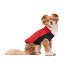 Hundemantel mit Plüschfutter, wasserabweisend, M, 45 cm Rückenlänge, rot und schwarz – Goo-eez Mock Neck Signature Wrap Jacket – Bild 3