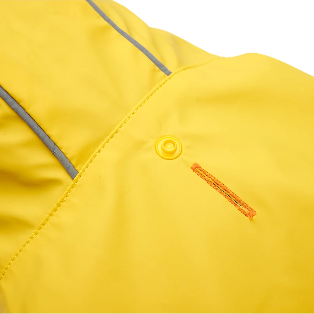 Hunderegenjacke mit Kapuze und reflektierendem Rand, XS, Rückenlänge 29 cm, Gelb und Grau – Goo-eez Reflective Hooded Raincoat – Bild 5