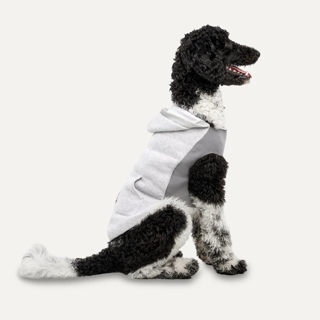 Fleece Hoodie für Hunde mit Plüschfutter, Größe XS, Grau – Goo-eez Kangaroo Fleece Hoodie – Bild 2