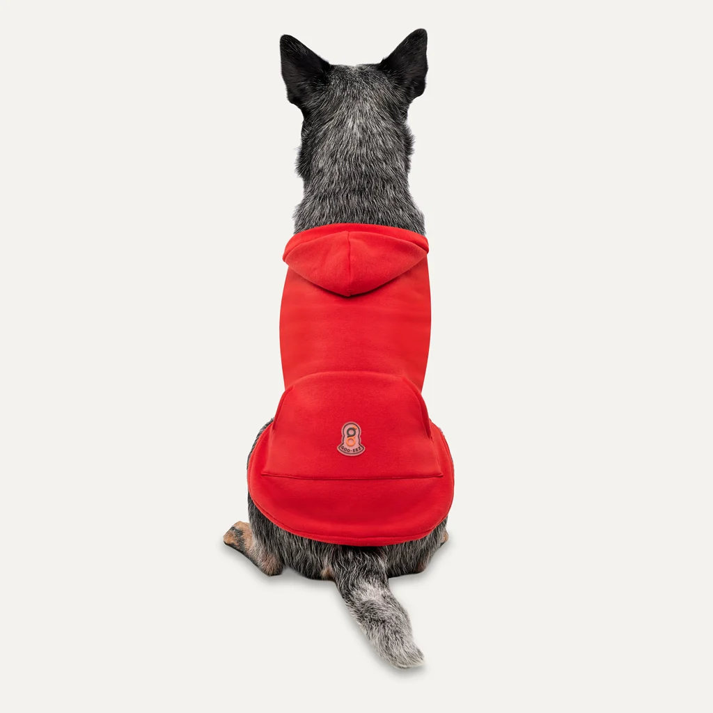 Fleece Hundehoodie mit Plüschfutter, Größe XL, Rot und Schwarz – Goo-eez Kangaroo Fleece Hoodie – Bild 5