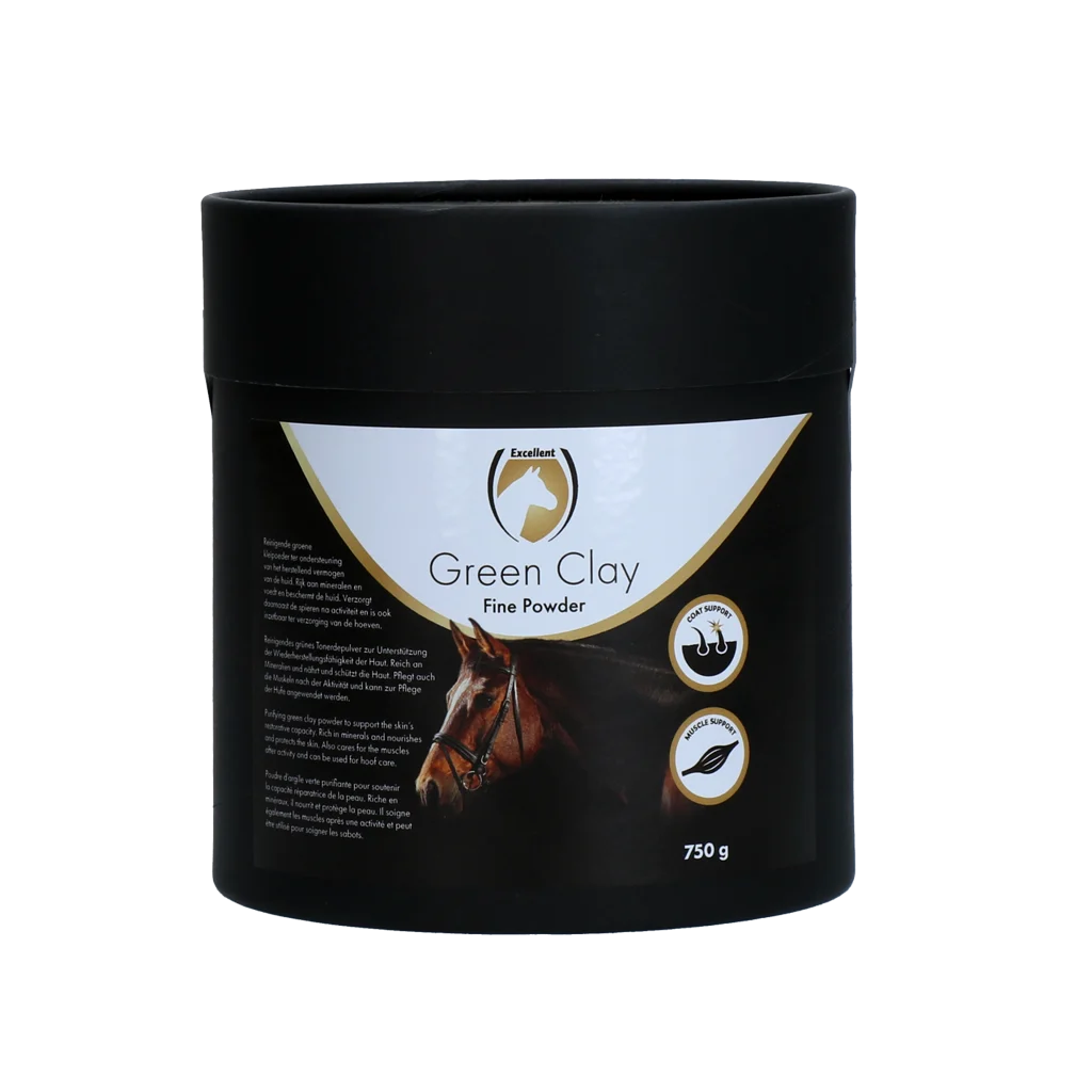 Grünes Tonerdepulver für die Haut, 750 g – Excellent Horse Green Clay Fine Powder – Bild 1