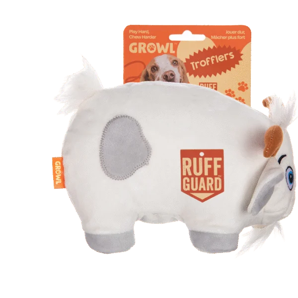 Plüsch Hundespielzeug mit großem Quietscher – Growl Trofflers Bleaty die Ziege