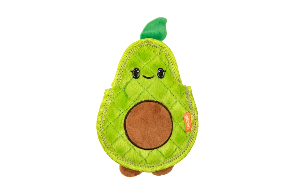 Quietschspielzeug für Hunde mit drei Quietschern – Growl Flip Floppz Ava die Avocado – Bild 2