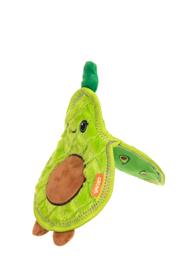 Quietschspielzeug für Hunde mit drei Quietschern – Growl Flip Floppz Ava die Avocado – Bild 3
