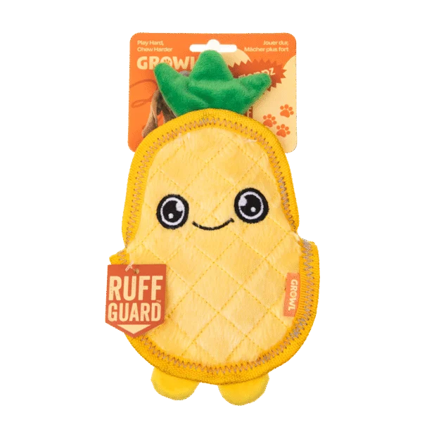 Quietschspielzeug für Hunde mit drei Quietschern – Growl Flip Floppz Penny die Ananas