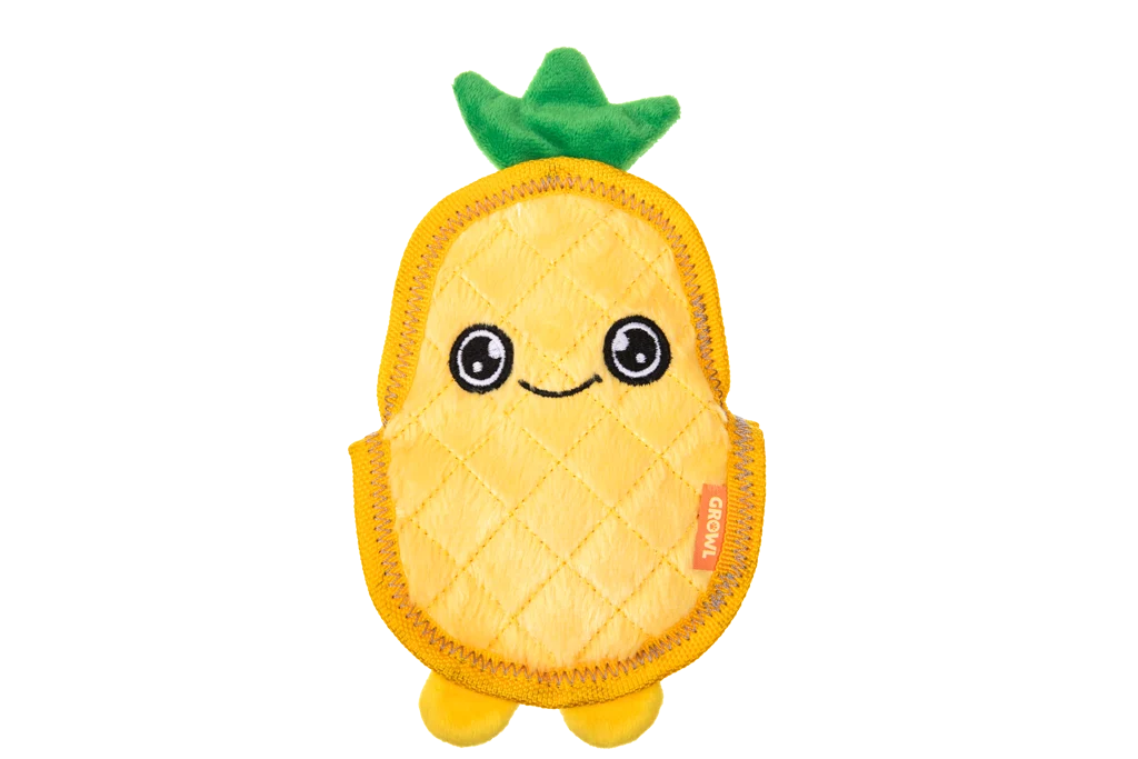 Quietschspielzeug für Hunde mit drei Quietschern – Growl Flip Floppz Penny die Ananas – Bild 2