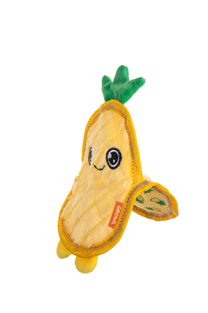 Quietschspielzeug für Hunde mit drei Quietschern – Growl Flip Floppz Penny die Ananas – Bild 3