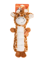 Plüsch Hundekuscheltier mit Quietschfläche und Quietscher – Growl Belly Busters Ginny die Giraffe