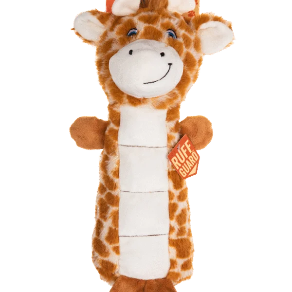 Plüsch Hundekuscheltier mit Quietschfläche und Quietscher – Growl Belly Busters Ginny die Giraffe