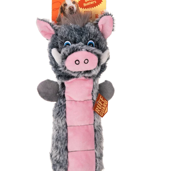 Plüschspielzeug für Hunde mit Quietschfläche und Quietscher – Growl Belly Busters Wally das Schwein