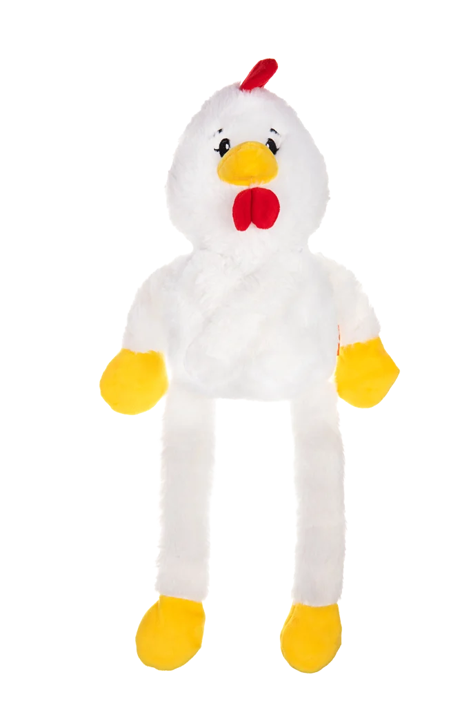 Plüsch Hundespielzeug mit 5 Quietschern – Growl Pulldozers Chuck das Huhn – Bild 2