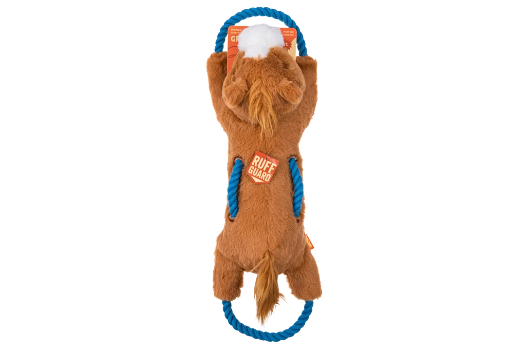 GROWL52037.png Zerrspielzeug für Hunde mit durchgehendem Seil und großem Quietscher – Growl Haystackerz Hayride, das Pferd – Bild 1