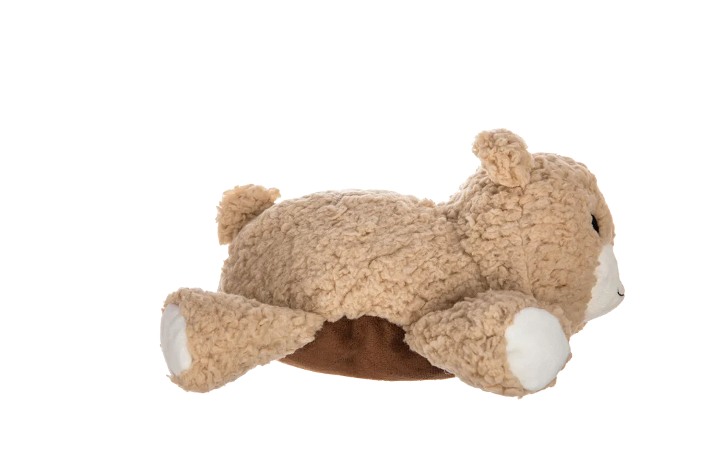 Hundekuscheltier aus Sherpa Plüsch mit großem Quietscher – Growl Fuzzaroos Benny der Bär – Bild 2