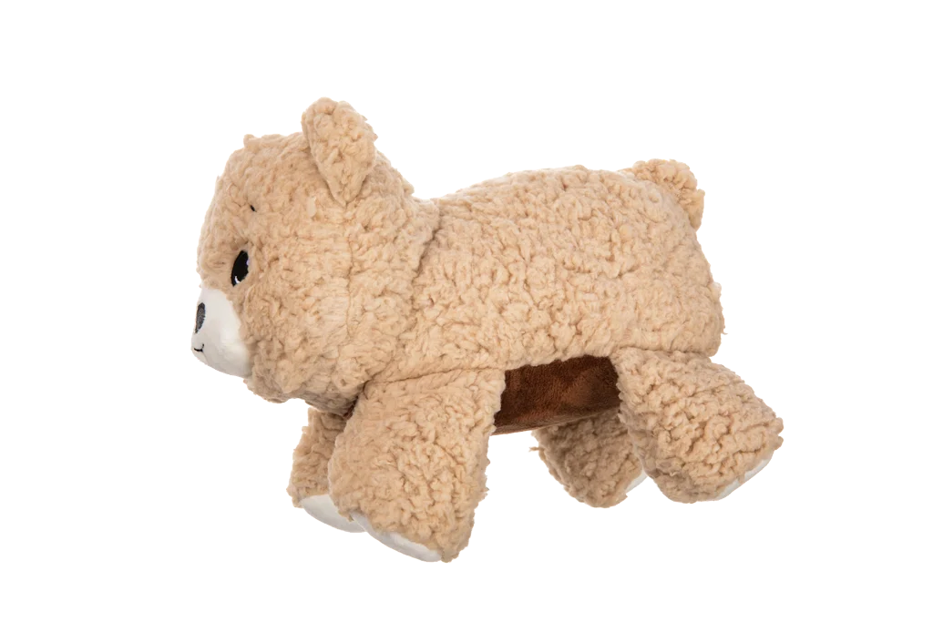 Hundekuscheltier aus Sherpa Plüsch mit großem Quietscher – Growl Fuzzaroos Benny der Bär – Bild 4