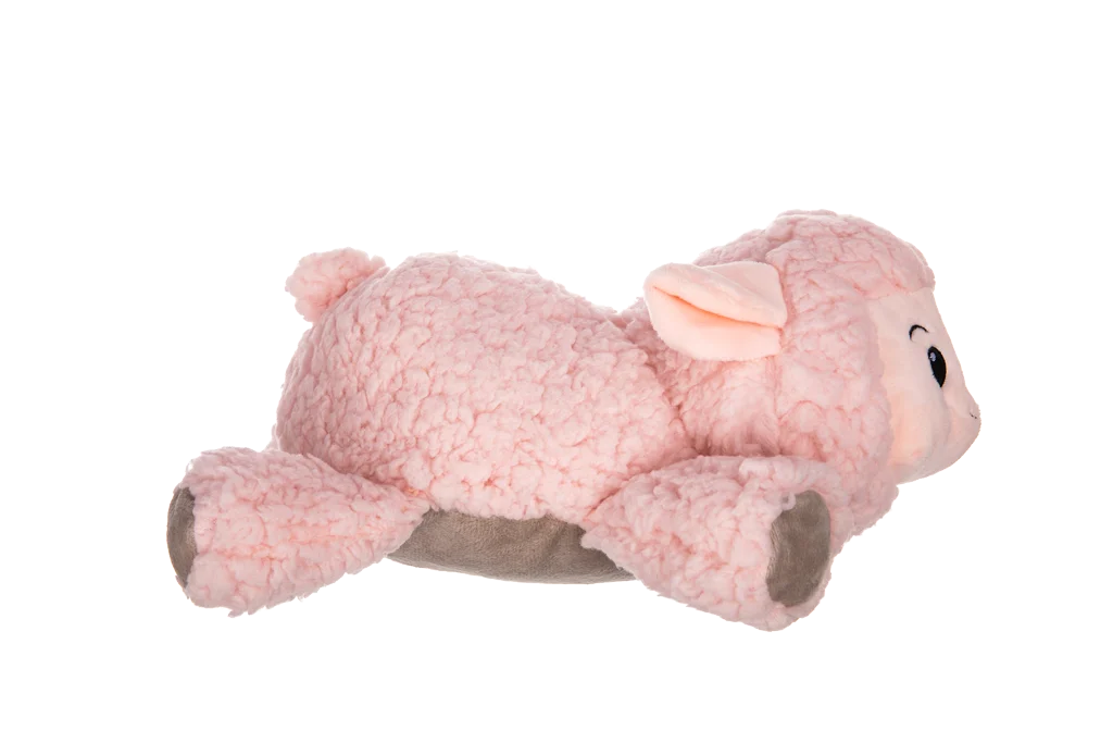 Hundespielzeug aus Sherpa Plüsch mit großem Quietscher – Growl Fuzzaroos Lolly das Lämmchen – Bild 2