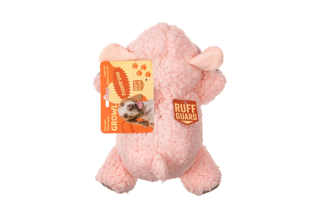 Hundespielzeug aus Sherpa Plüsch mit großem Quietscher – Growl Fuzzaroos Lolly das Lämmchen – Bild 4
