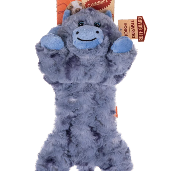 Plüschhundespielzeug mit 5 Quietschern und Knisterpapier – Growl Cuddlerz Chewy die Kuh