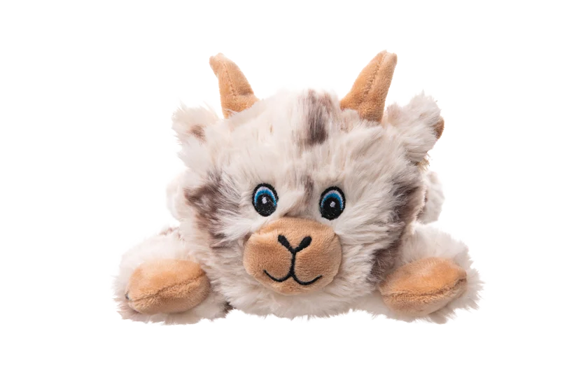 Plüschhundespielzeug mit 5 Quietschern und Knisterpapier – Growl Cuddlerz Nibblers die Ziege – Bild 2