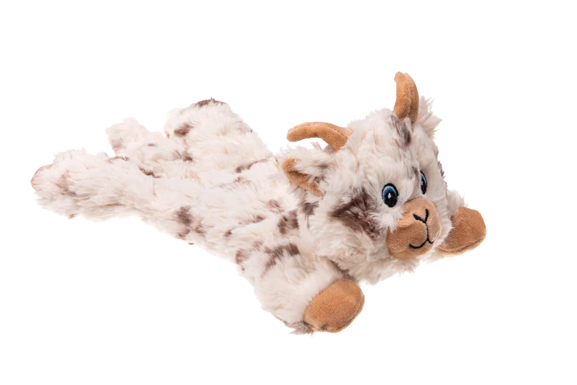 Plüschhundespielzeug mit 5 Quietschern und Knisterpapier – Growl Cuddlerz Nibblers die Ziege – Bild 3
