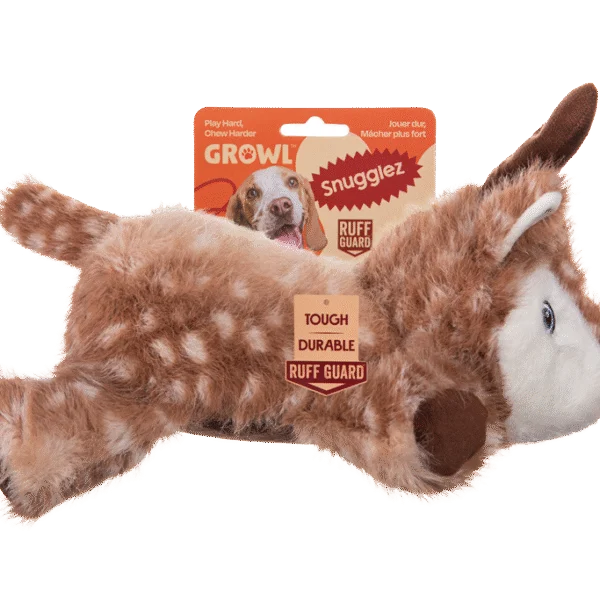 Plüsch Hundekuscheltier mit stabilen Nähten – Growl Snugglez Daisy das Reh