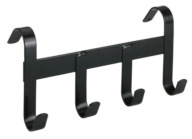 Halfterhalter aus Metall mit 4 Aufhängehaken, Schwarz
