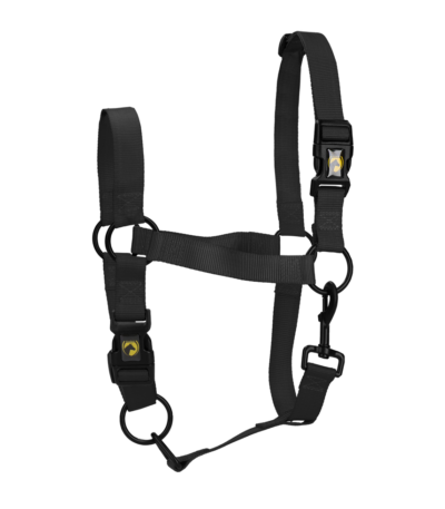 Nylonhalfter mit verstellbarem Nasenriemen, Schwarz, XS – Excellent Essential
