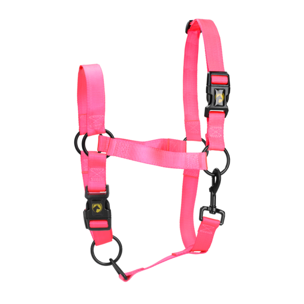Nylonhalfter mit verstellbarem Nasenriemen und Genickstück, Rosa S – Excellent Essential