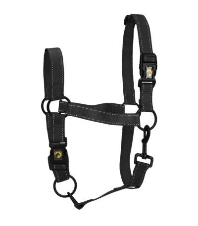 Halfter mit Klickverschluss und reflektierenden Details, Schwarz, XS – Excellent Premium