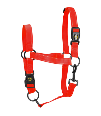Nylonhalfter mit reflektierenden Details, Rot, M – Excellent Premium