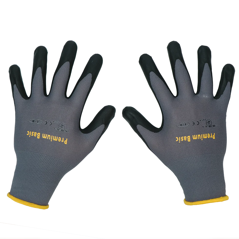 HAND023.png Arbeitshandschuhe mit Nitrilschaumbeschichtung, Größe L (9) – Keron Premium Basic – Bild 1