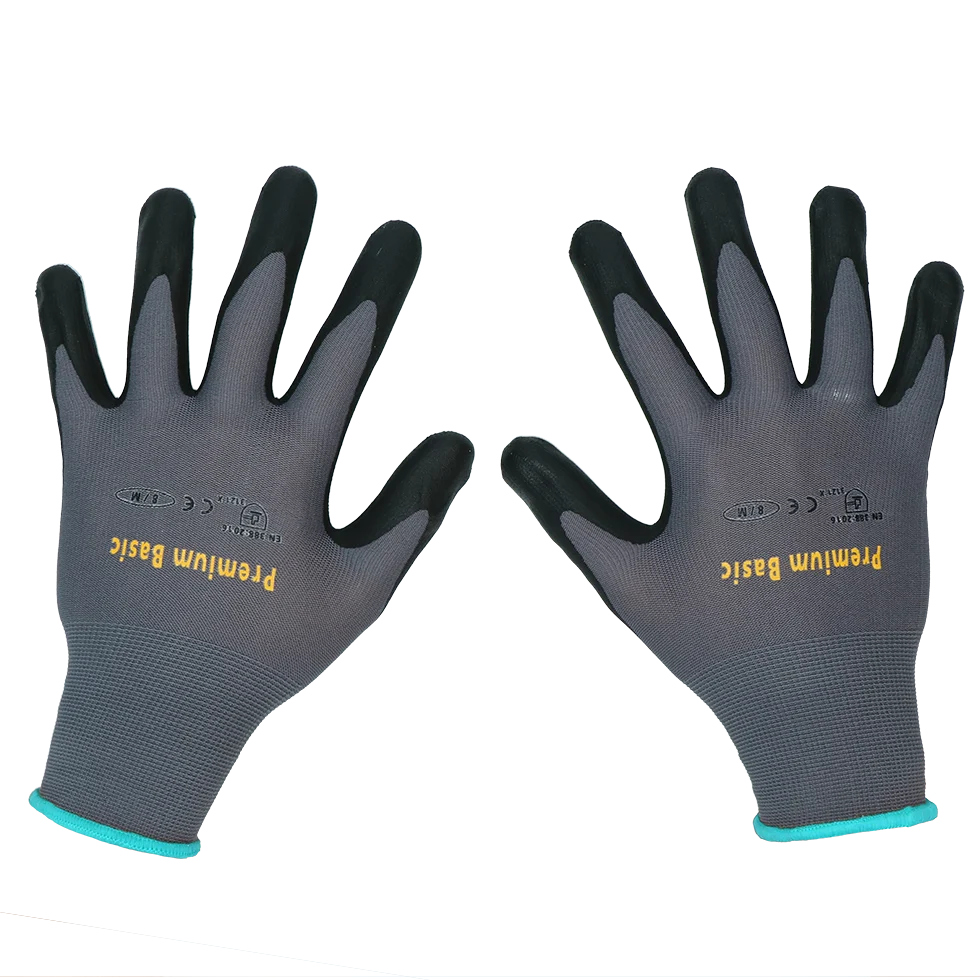 Nylon Arbeitshandschuhe mit Nitrilschaumbeschichtung, Größe XXL (11) – Keron Premium Basic – Bild 1