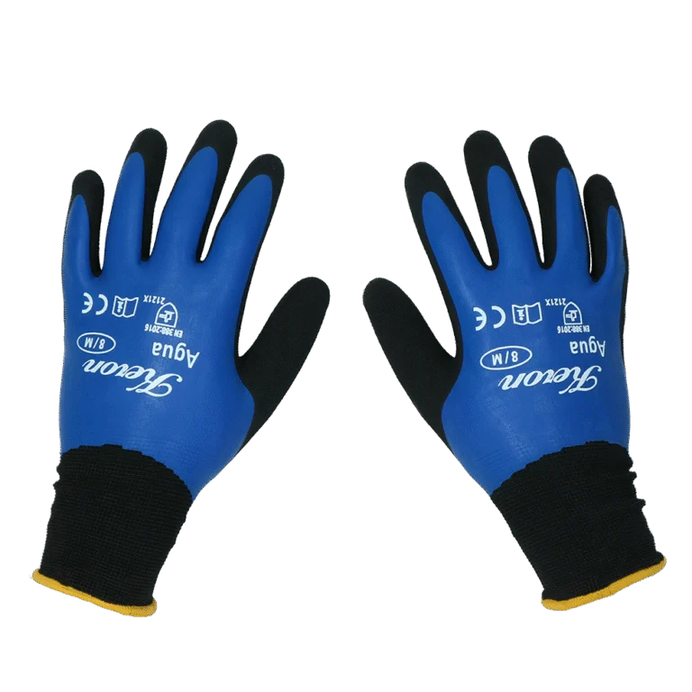 Nylon Arbeitshandschuhe mit Latexschaum, wasserbeständig, Größe L (9) – Keron Fine-knit Agua