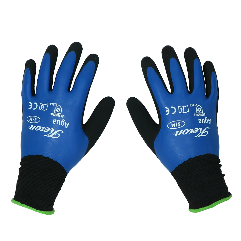 Nylon Arbeitshandschuhe mit Latexschaum, wasserbeständig, Größe XL (10) – Keron Fine-knit Agua – Bild 1