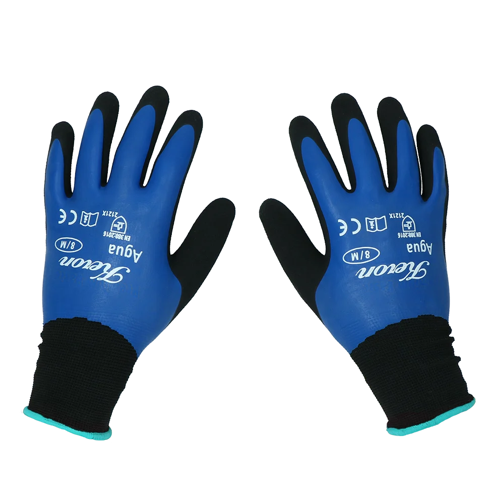 HAND035.png Nylon Arbeitshandschuhe mit Latexschaum, wasserbeständig, Größe XXL (11) – Keron Fine-knit Agua – Bild 1