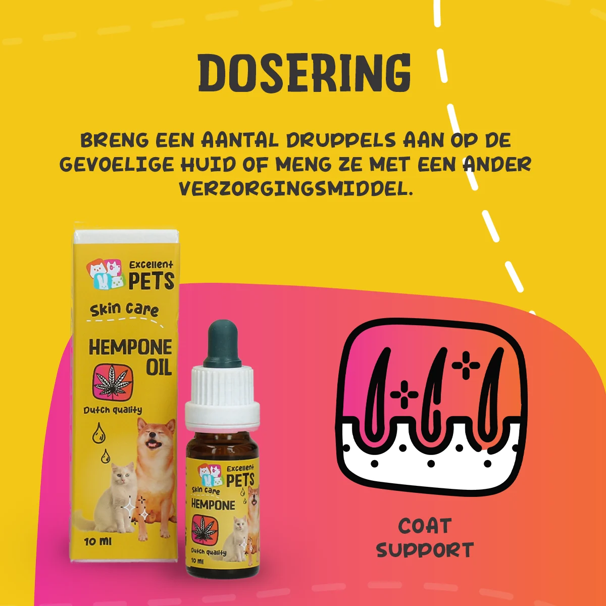 Hautpflegeöl für Hunde mit Hanfsamenöl, 10 ml – Excellent Pets HempOne Oil – Bild 5