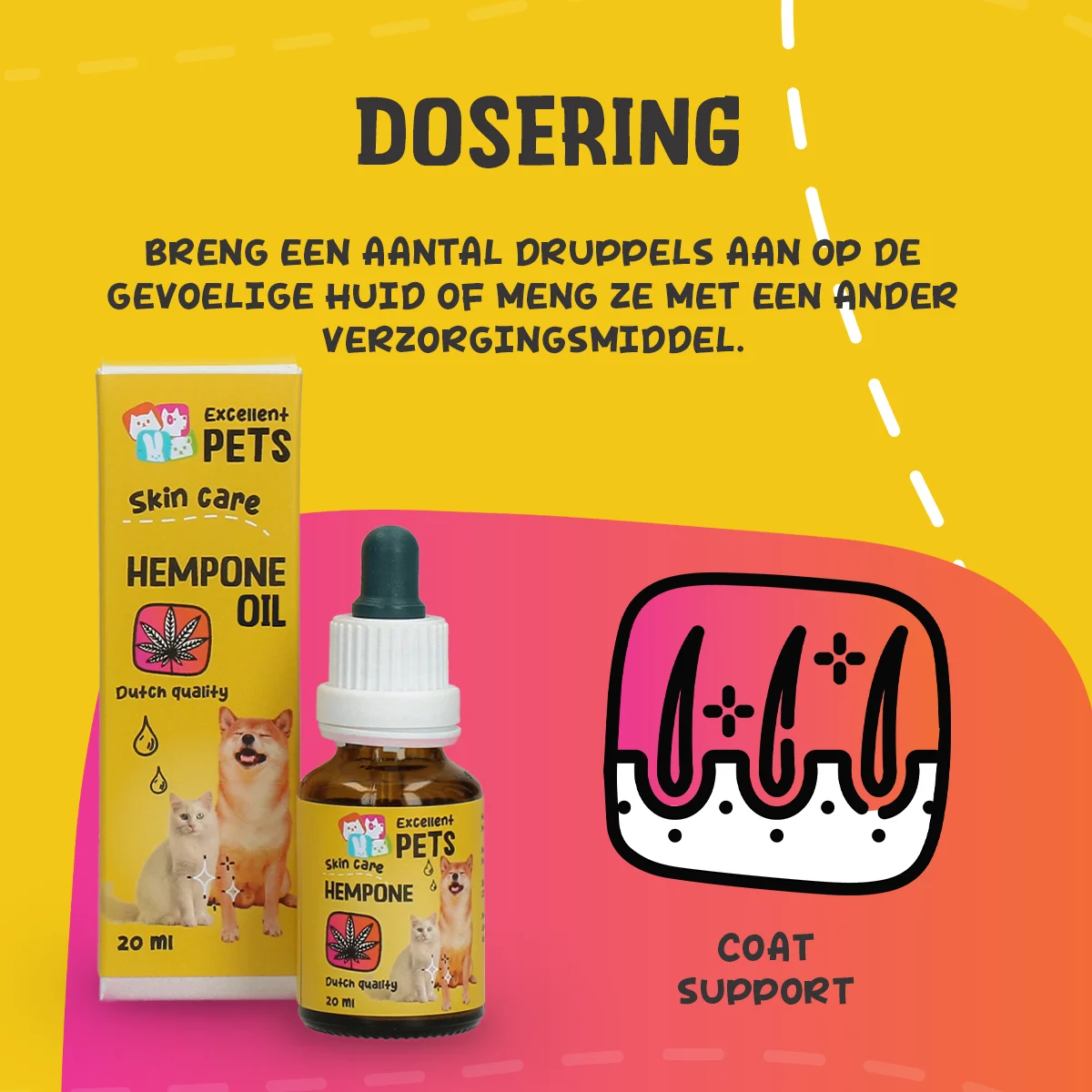Hautpflegeöl für Hunde mit Hanfsamenöl, 20 ml – Excellent Pets HempOne Oil – Bild 5