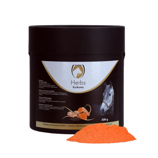 Kurkuma für Pferde mit schwarzem Pfeffer, 500 g – Excellent Horse Herbs Kurkuma
